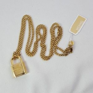 michael kors gold padlock necklace